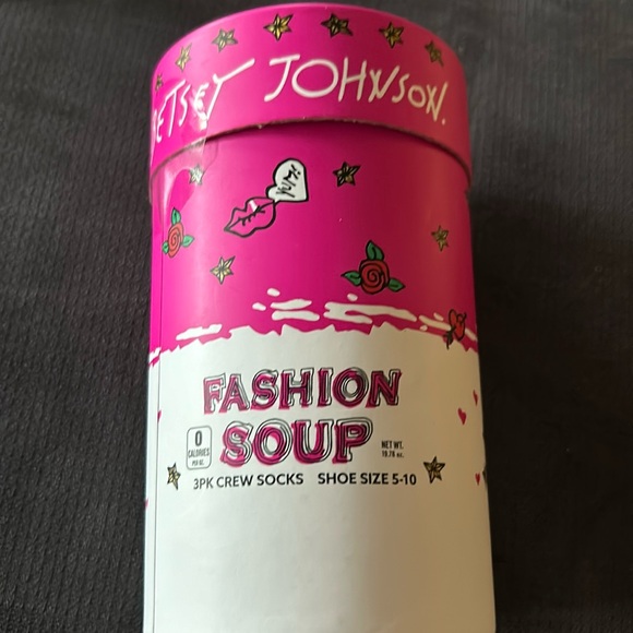 Betsey Johnson Accessories - Betsey Johnson Fashion Soup 3 PK Crew Socks Size 5-10 New